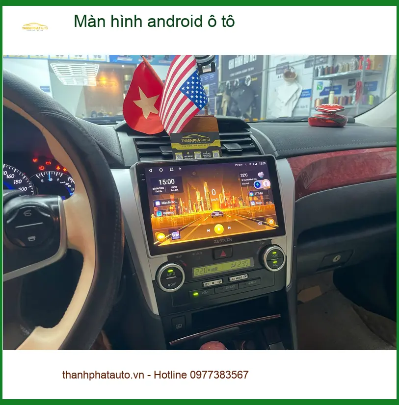 Trung tâm lắp màn hình android ô tô cho Anh Kiên Hyundai SantaFe Củ Chi