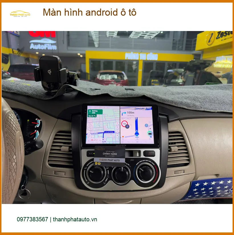 Chị Hằng lắp màn hình android ô tô cho Toyota Camry tại Quận Tân Phú ảnh thực tế 4