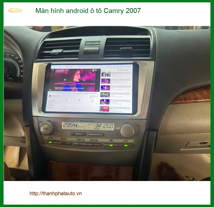Chị Yến gắn Màn hình android ô tô Camry 2007 Quận 10 để giải trí trên xe ảnh thực tế 2
