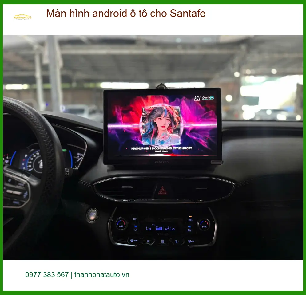 Chú Minh lắp màn hình Android ô tô cho Santafe Quận 12 vì màn zin đã cũ và thiếu tính năng ảnh thực tế 2