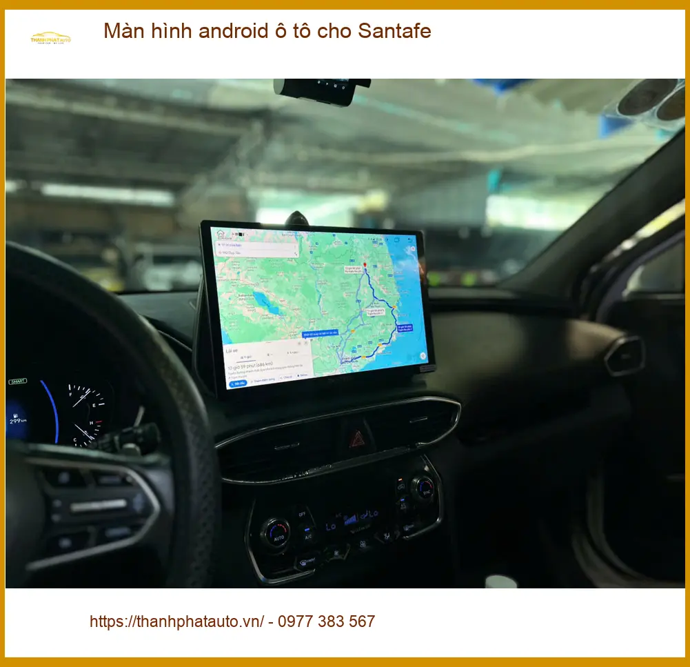 Chú Minh lắp màn hình Android ô tô cho Santafe Quận 12 vì màn zin đã cũ và thiếu tính năng ảnh thực tế 4