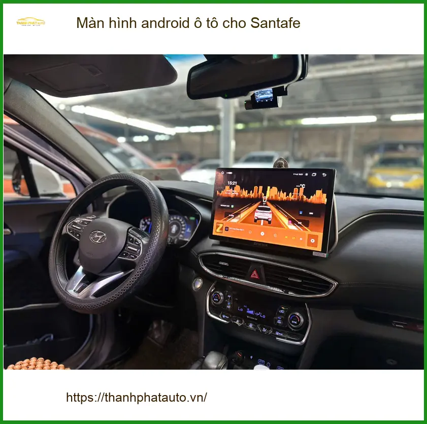 Chú Minh lắp màn hình Android ô tô cho Santafe tại Quận 6 vì màn zin quá lỗi thời ảnh thực tế 3