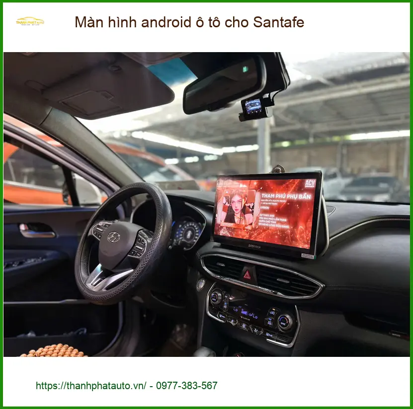 Chú Minh lắp màn hình Android ô tô cho Santafe tại Quận 6 vì màn zin quá lỗi thời ảnh thực tế 5