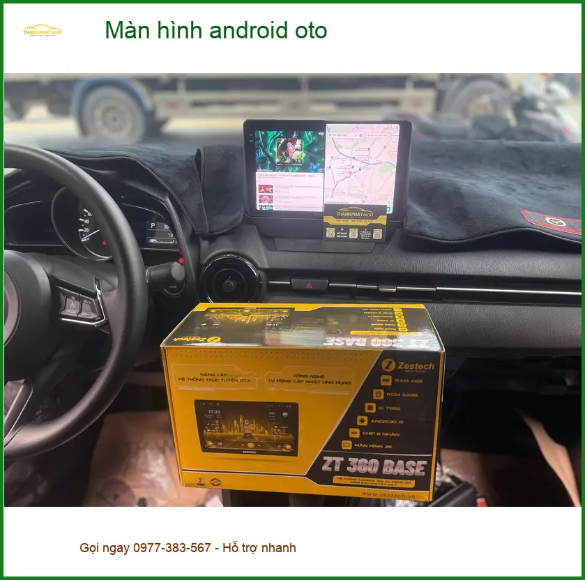 Anh Nhật lắp màn hình android cho Hyundai SantaFe tại Quận 3 vì màn zin quá lỗi thời
