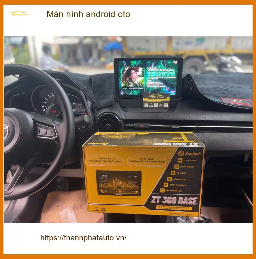 Anh Nhật lắp màn hình android cho Hyundai SantaFe tại Quận 3 vì màn zin quá lỗi thời ảnh thực tế 4
