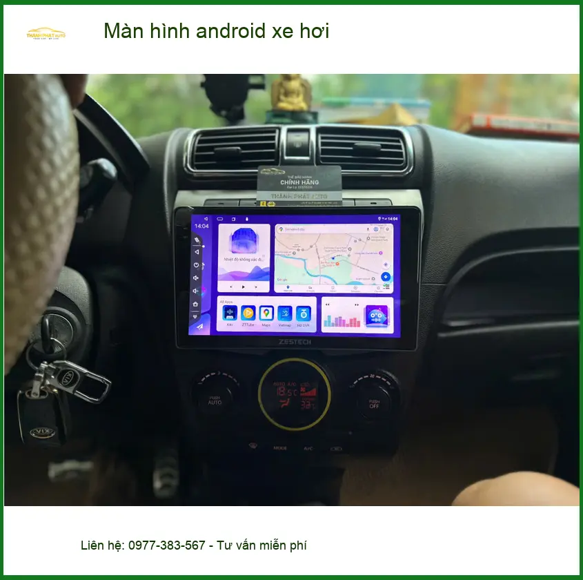 Anh Tú lắp màn hình Android xe hơi Kia Soluto ở Quận 9 để giải trí