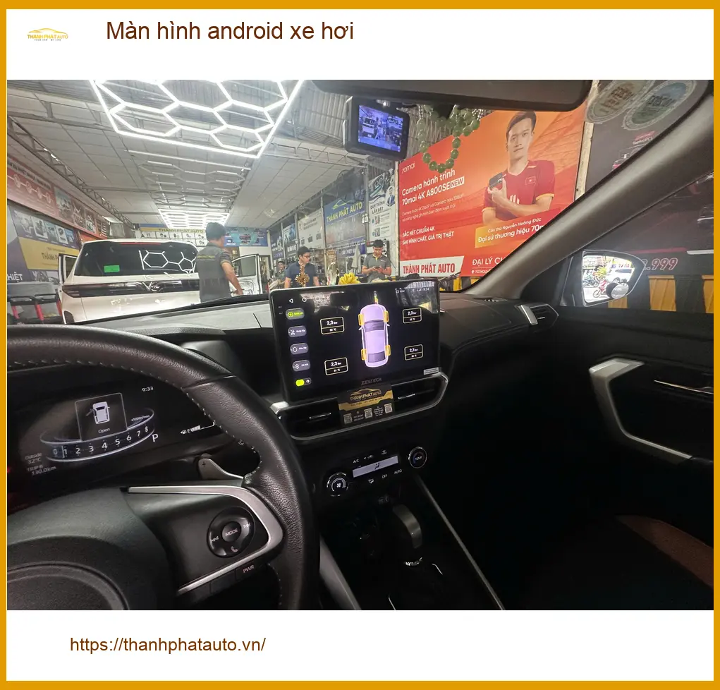 Bác Cường lắp màn hình Android xe hơi cho Hyundai Santa Fe tại Quận 2 vì màn zin đã lỗi thời ảnh thực tế 2
