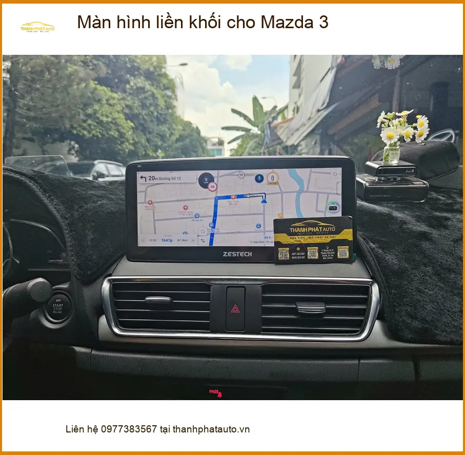 Anh Hưng lắp màn hình liền khối cho Mazda 3 tại Quận 7 để nâng tầm trải nghiệm lái