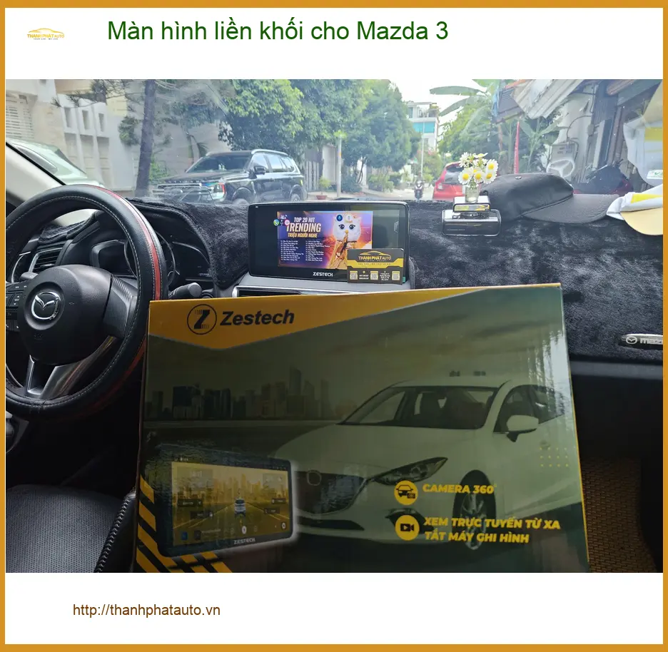 Chị Hà lắp màn hình liền khối Mazda 3 tại Phú Nhuận để nâng cấp nội thất ảnh thực tế 2