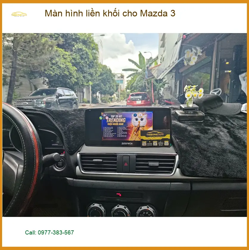 Chị Hà lắp màn hình liền khối Mazda 3 tại Phú Nhuận để nâng cấp nội thất ảnh thực tế 4