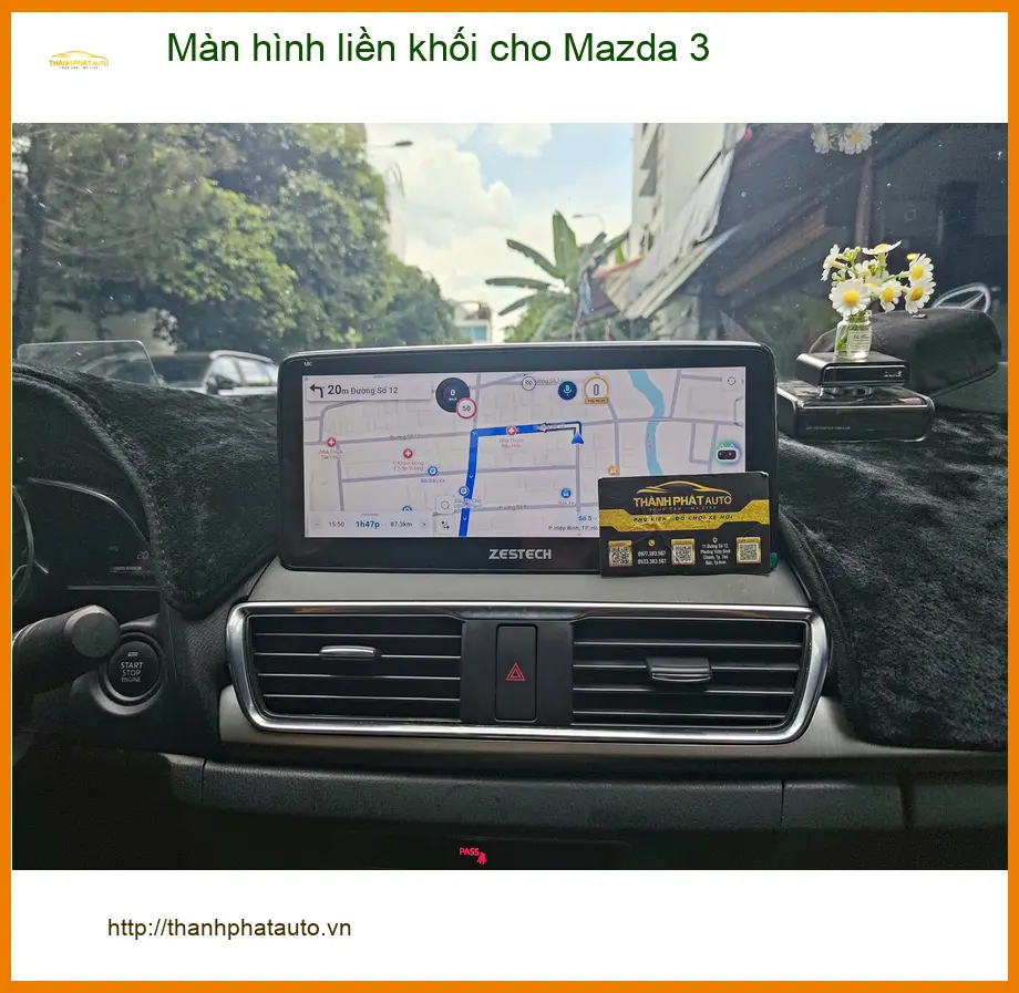Chú Tiến lắp màn hình liền khối cho Mazda 3 tại Quận 9 để xe hiện đại hơn ảnh thực tế 2