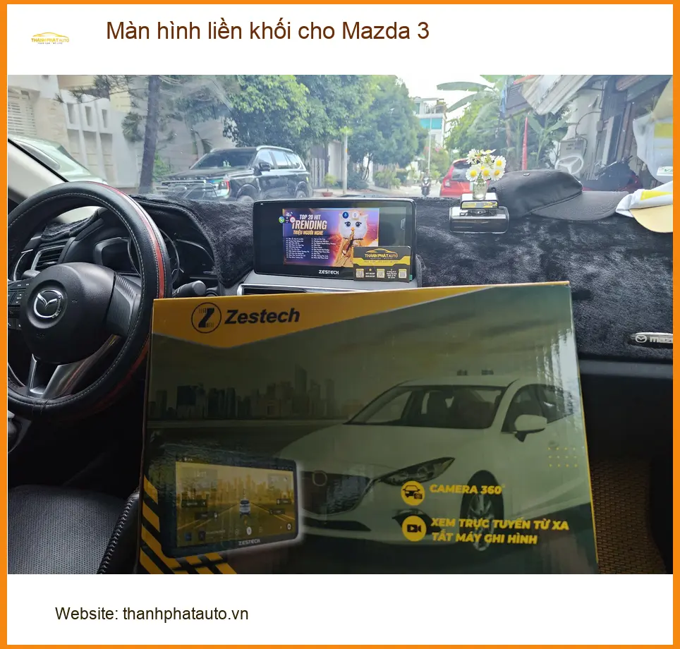 Chú Tiến lắp màn hình liền khối cho Mazda 3 tại Quận 9 để xe hiện đại hơn ảnh thực tế 3
