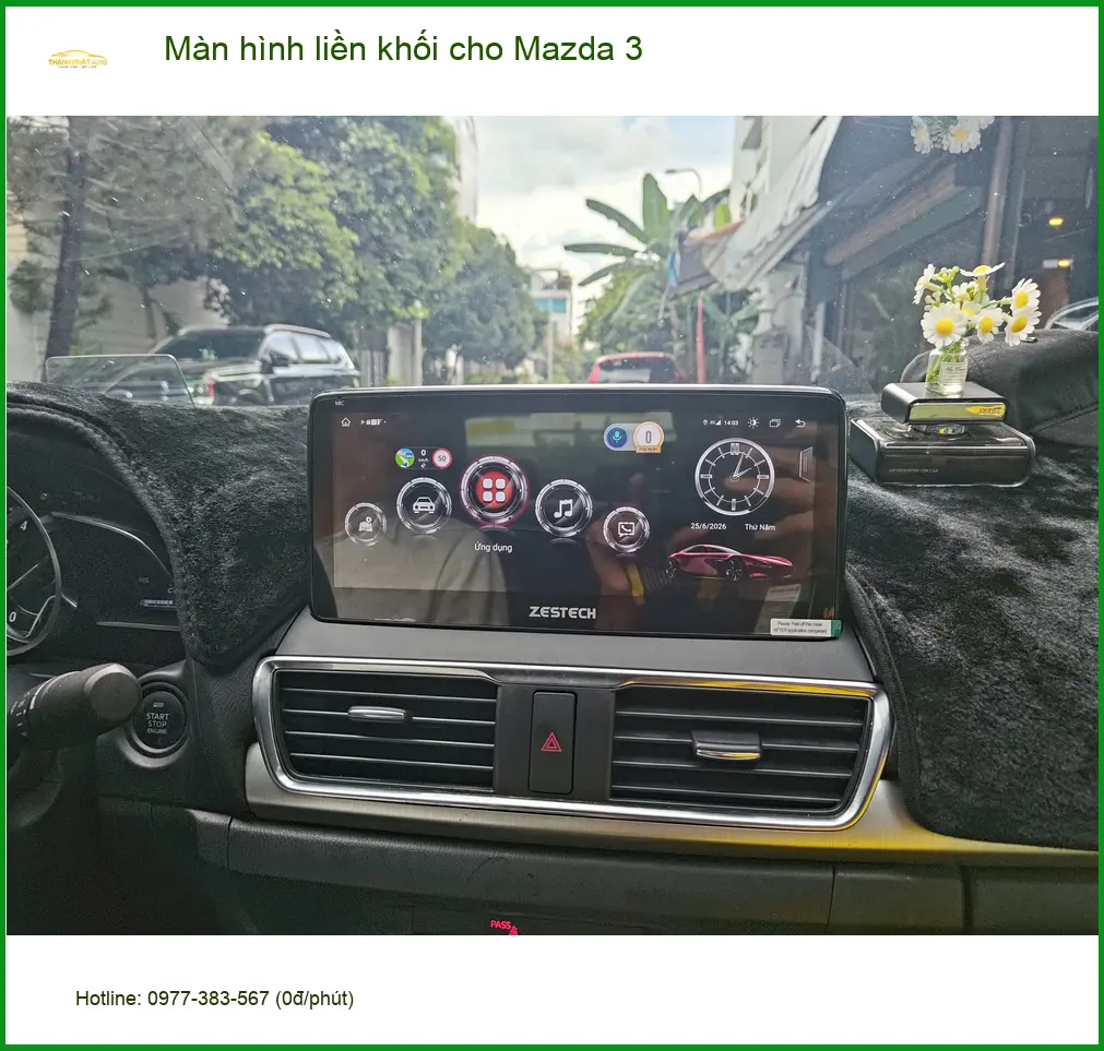 Chú Tiến lắp màn hình liền khối cho Mazda 3 tại Quận 9 để xe hiện đại hơn ảnh thực tế 4
