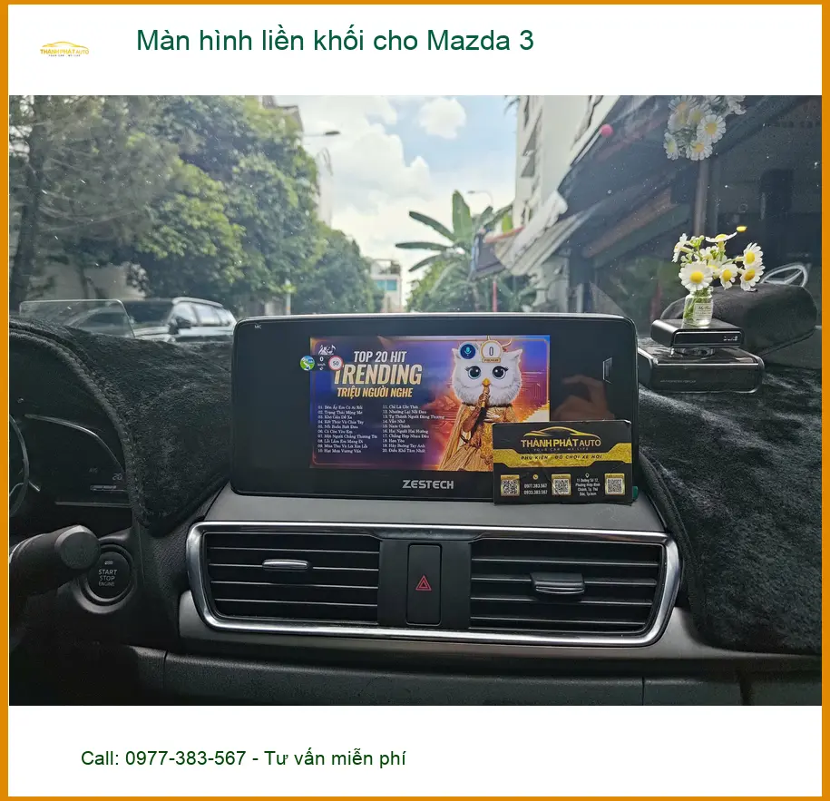 Chú Tiến lắp màn hình liền khối cho Mazda 3 tại Quận 9 để xe hiện đại hơn ảnh thực tế 5