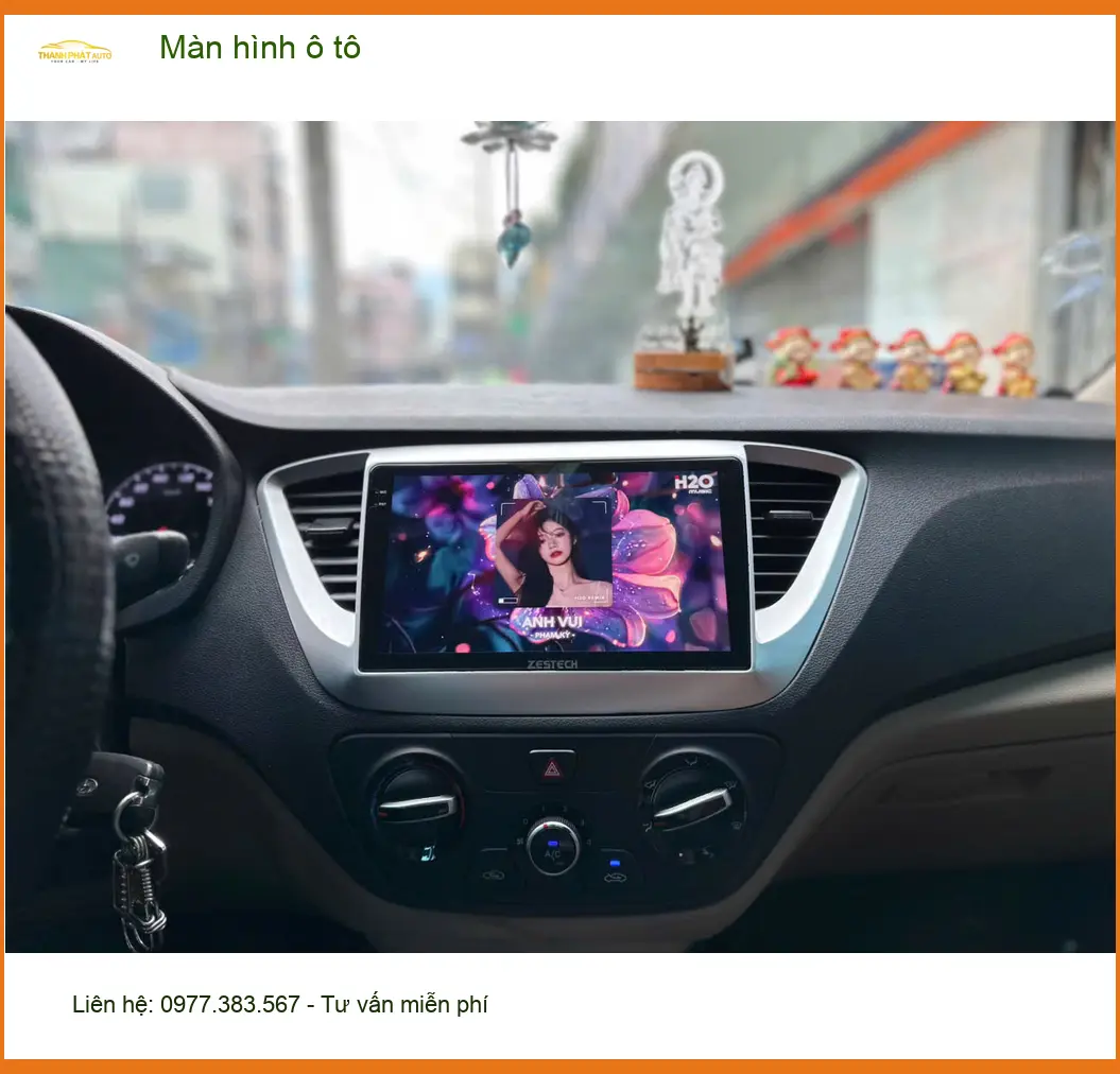 Chú Cảnh lắp Màn hình ô tô cho Hyundai Accent tại Quận 11 để xem bản đồ và giải trí tốt hơn ảnh thực tế 4