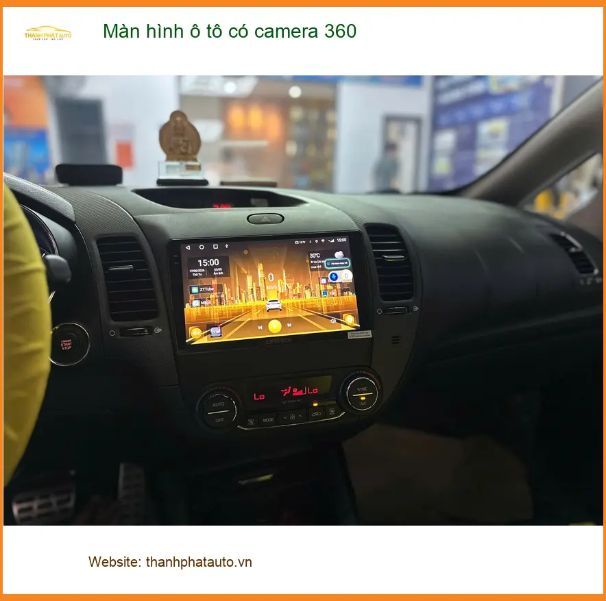 Anh Thắng lắp màn hình ô tô có camera 360 cho Hyundai Accent tại Quận 4