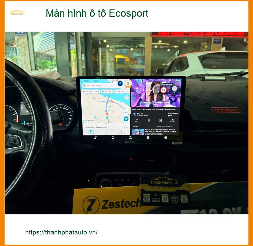 Cô Lan Anh nâng cấp màn hình ô tô Ecosport tại Hóc Môn để xem bản đồ rõ hơn ảnh thực tế 3