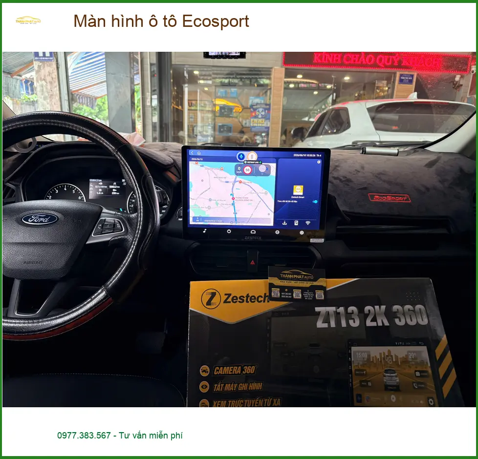 Cô Lan Anh nâng cấp màn hình ô tô Ecosport tại Hóc Môn để xem bản đồ rõ hơn ảnh thực tế 5