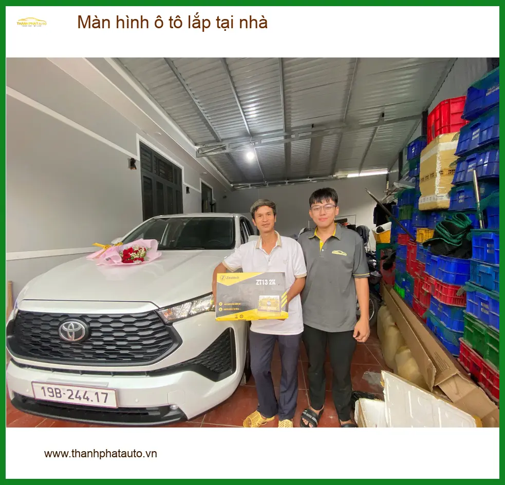 Chị Thảo lắp màn hình ô tô tại nhà Quận Huyện Cần Giờ, tiết kiệm thời gian