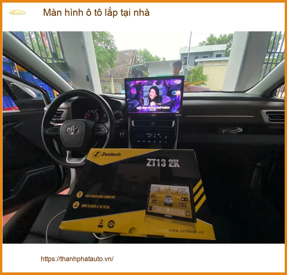 Chị Thảo lắp màn hình ô tô tại nhà Quận Huyện Cần Giờ, tiết kiệm thời gian ảnh thực tế 3