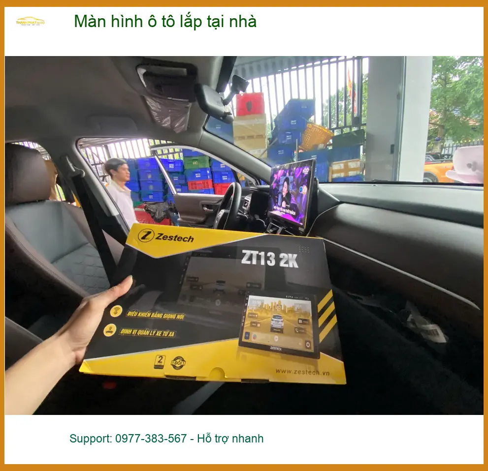 Chị Thảo lắp màn hình ô tô tại nhà Quận Huyện Cần Giờ, tiết kiệm thời gian ảnh thực tế 4