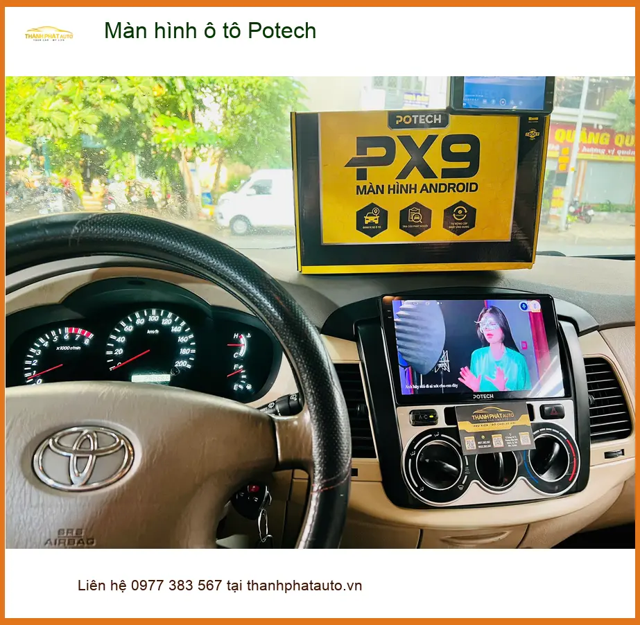 Anh Cường lắp màn hình ô tô Potech cho Honda CRV tại Quận 7 nâng cấp giải trí