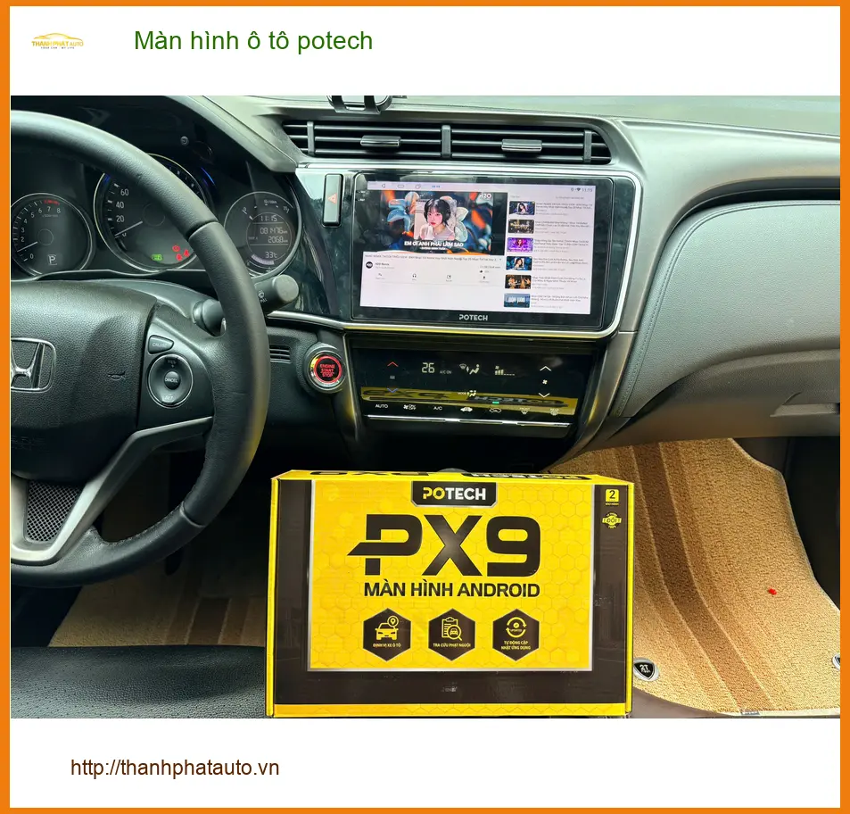 Anh Khang lắp màn hình Potech cho Hyundai Accent ở Thủ Đức: Nâng tầm giải trí