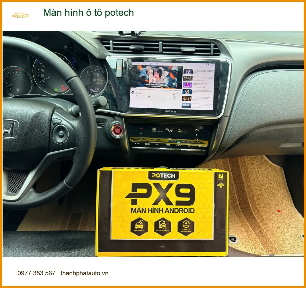 Anh Khánh lắp màn hình Potech cho Hyundai Accent tại Hóc Môn để nâng cấp trải nghiệm lái