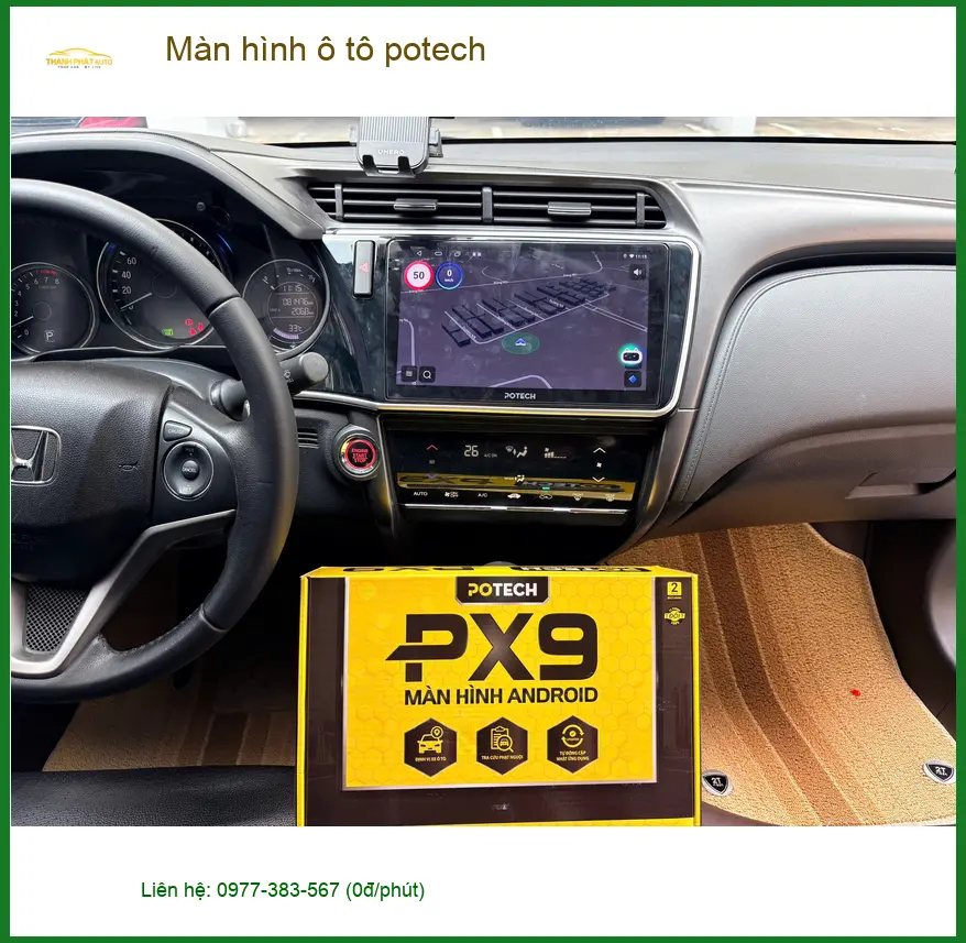 Anh Khánh lắp màn hình Potech cho Hyundai Accent tại Hóc Môn để nâng cấp trải nghiệm lái ảnh thực tế 2