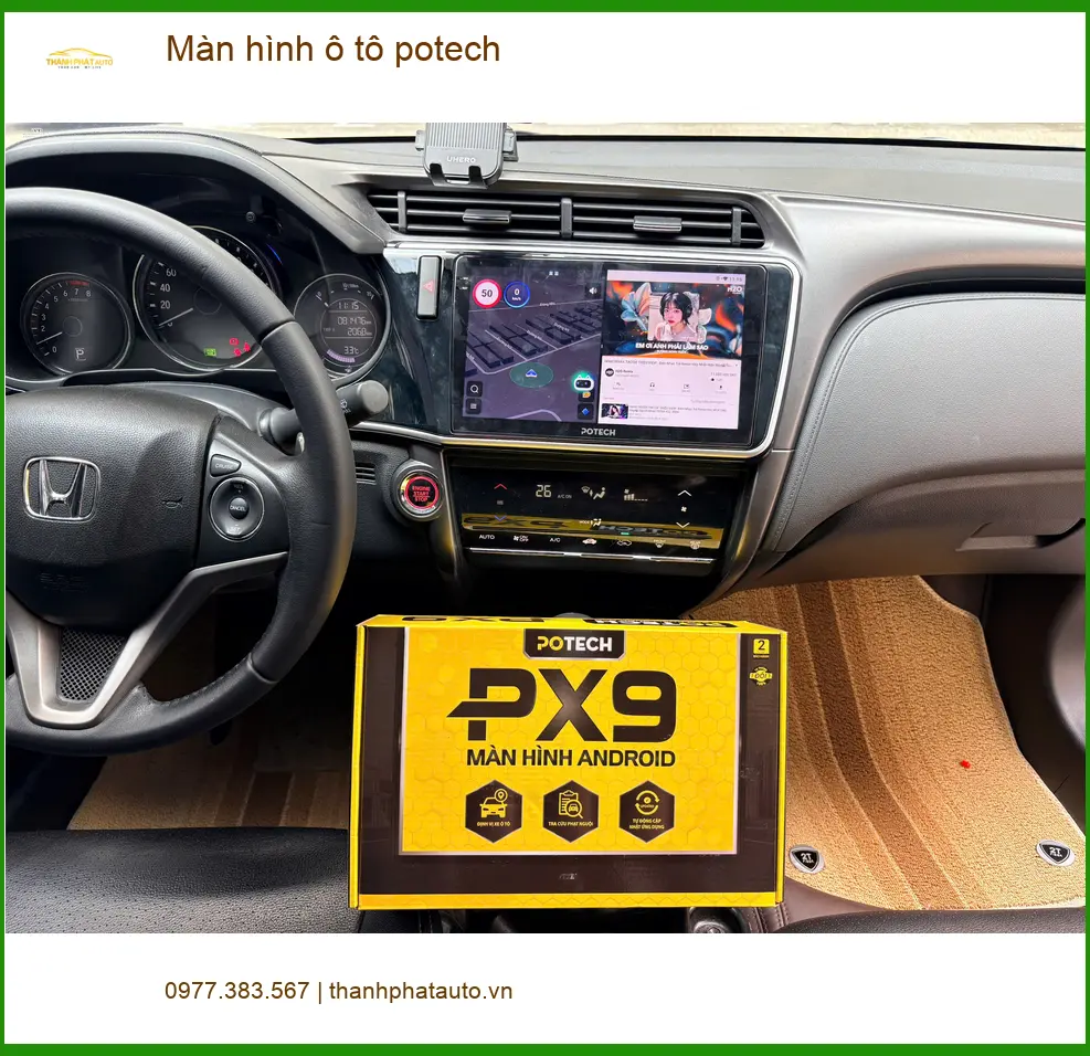 Anh Khánh lắp màn hình Potech cho Hyundai Accent tại Hóc Môn để nâng cấp trải nghiệm lái ảnh thực tế 3