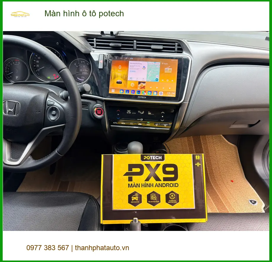 Anh Bảo lắp màn hình ô tô Potech Hyundai Accent tại Gò Vấp, nâng cấp giải trí