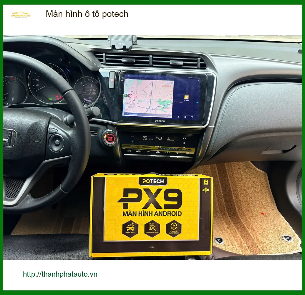 Anh Bảo lắp màn hình ô tô Potech Hyundai Accent tại Gò Vấp, nâng cấp giải trí ảnh thực tế 4