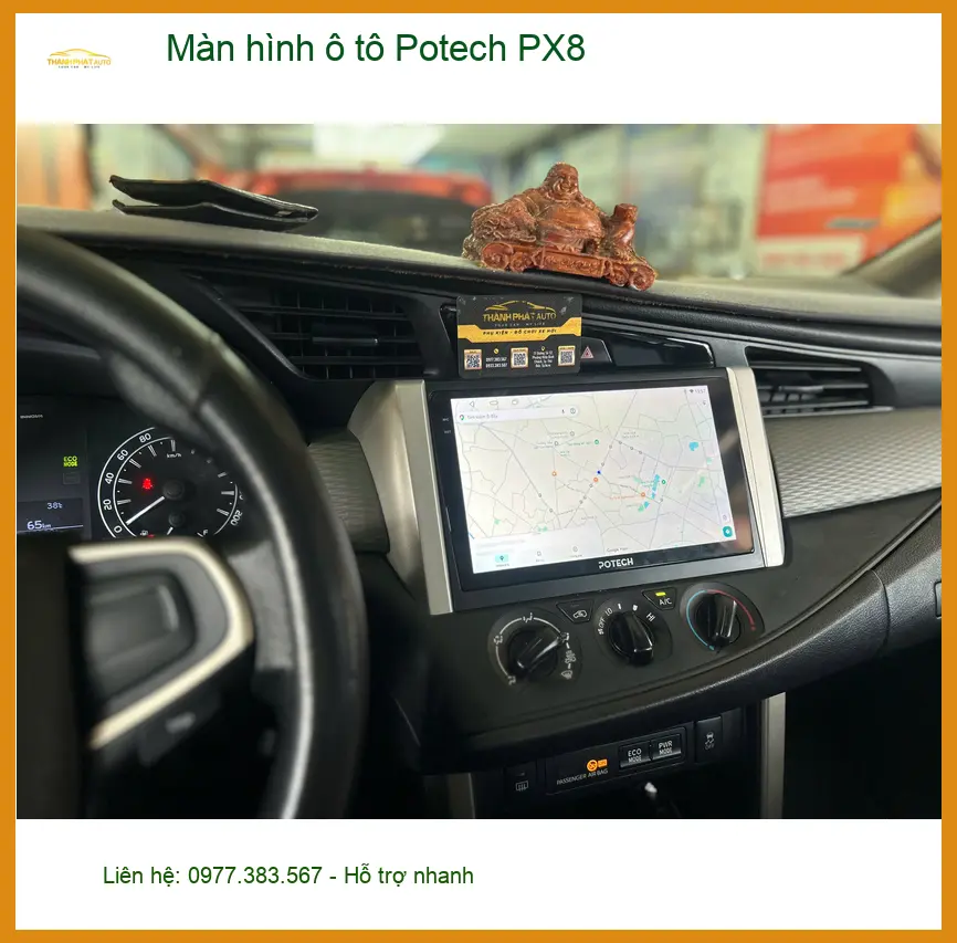 Chị Lan lắp màn hình Potech PX8 cho Hyundai Creta tại Hóc Môn.