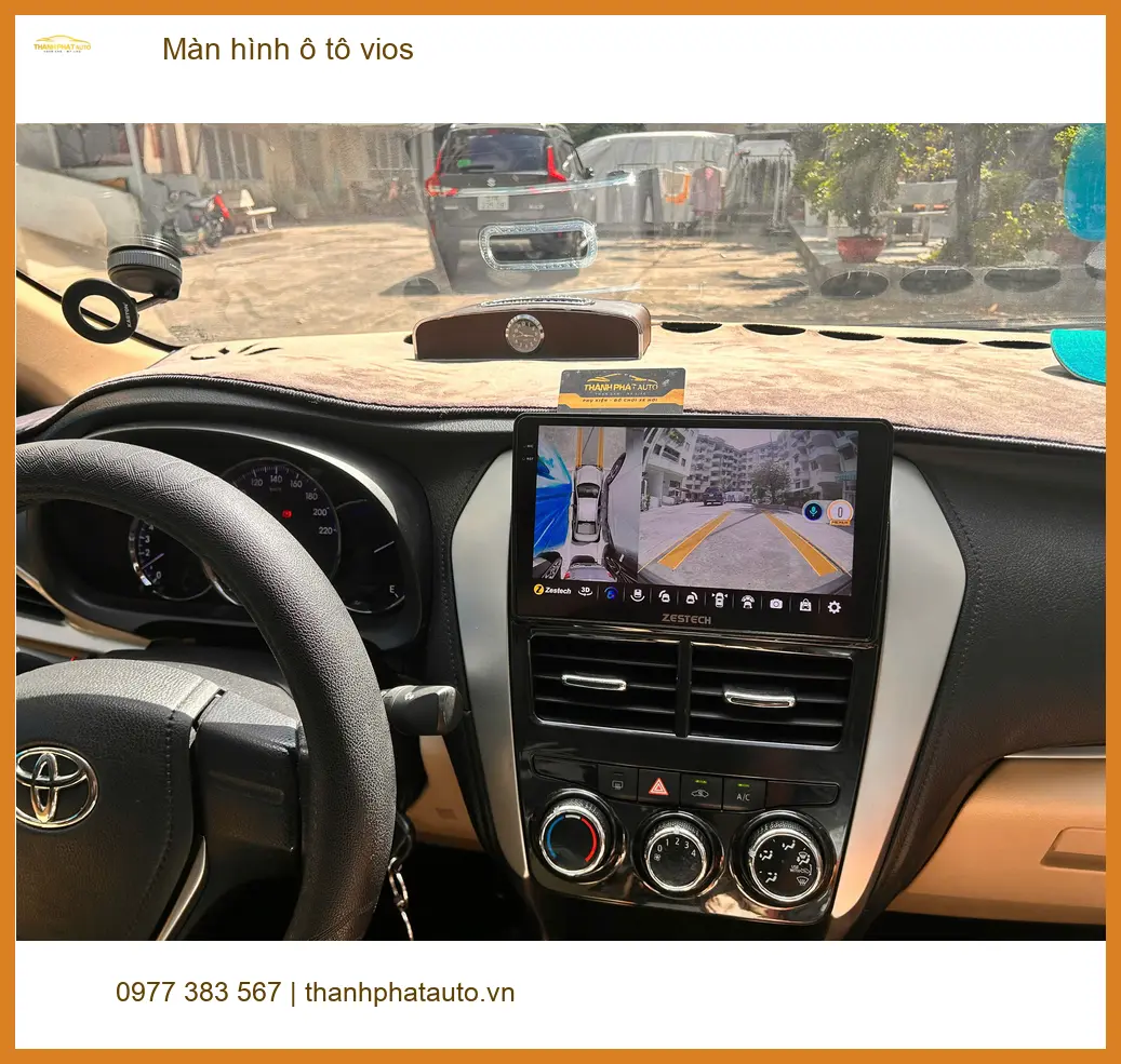 Chị Thanh Thúy lắp màn hình ô tô Vios tại Quận 1 vì màn zin cũ không còn sắc nét ảnh thực tế 2