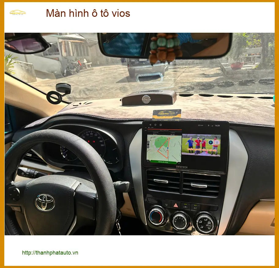 Chị Thanh Thúy lắp màn hình ô tô Vios tại Quận 1 vì màn zin cũ không còn sắc nét ảnh thực tế 3