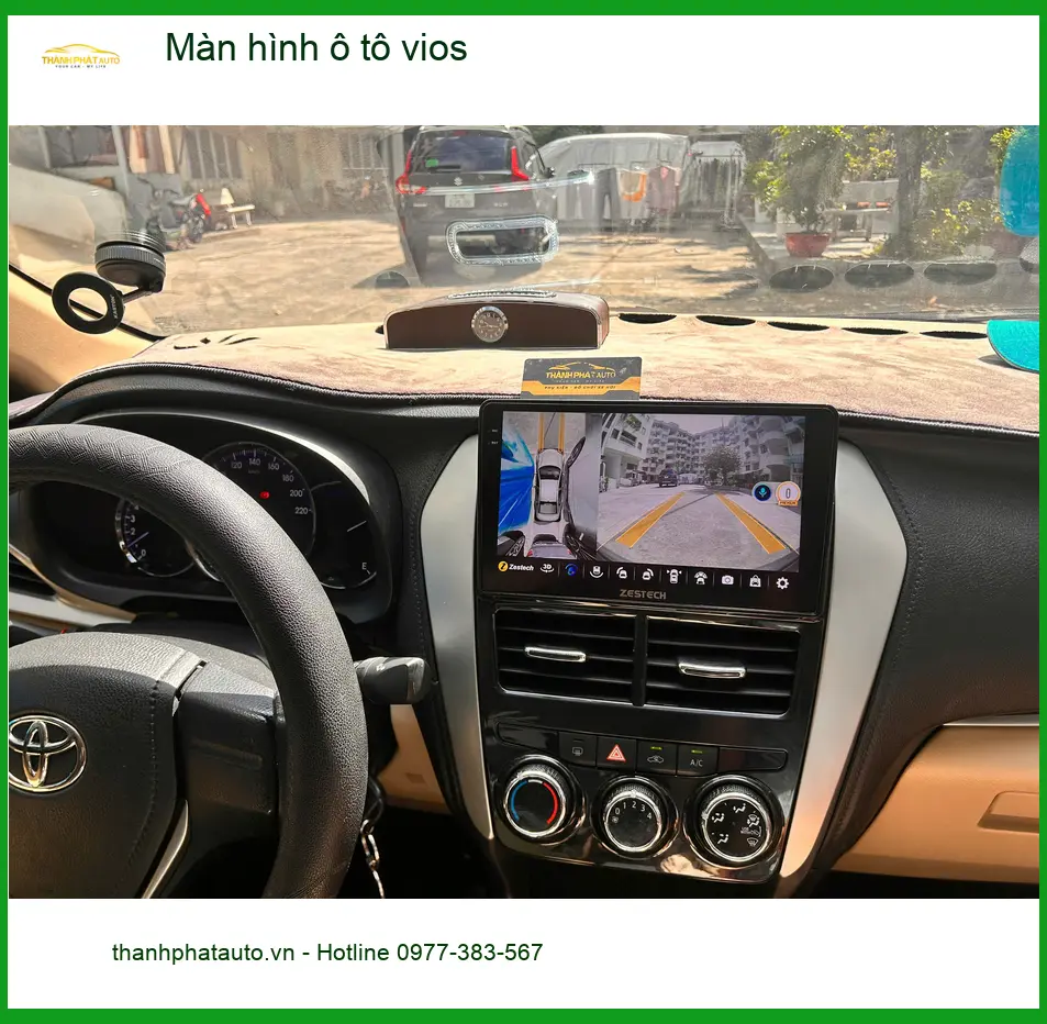 Bác Tấn nâng cấp màn hình ô tô Vios tại Quận 12 để tiện xem bản đồ và giải trí