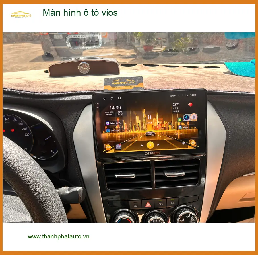 Bác Tấn nâng cấp màn hình ô tô Vios tại Quận 12 để tiện xem bản đồ và giải trí ảnh thực tế 5