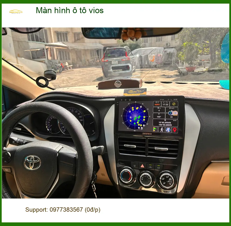 Chị Thảo lắp màn hình ô tô Toyota Vios tại Quận 5 vì màn hình zin đã cũ ảnh thực tế 4