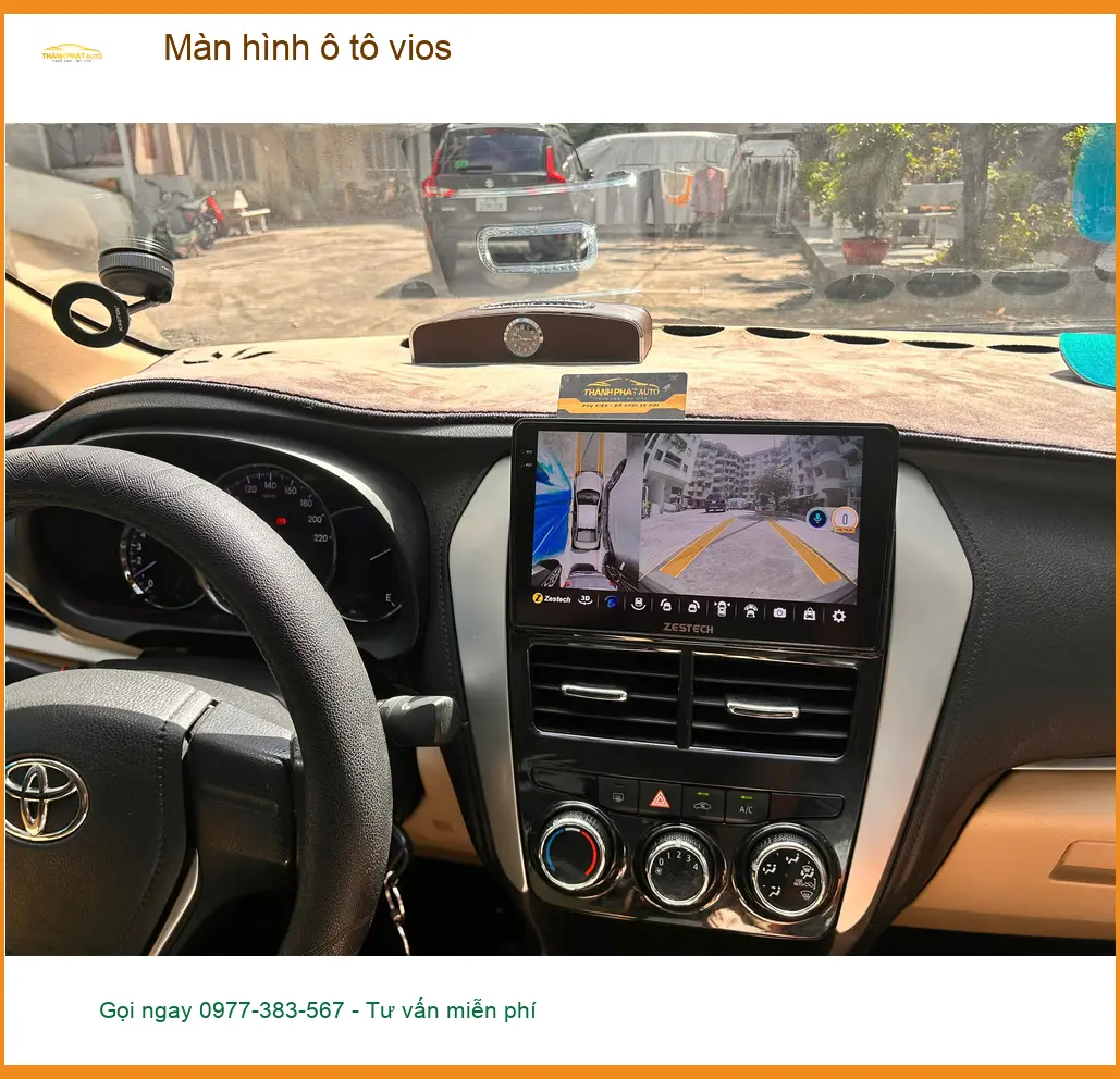 Chị Thảo lắp màn hình ô tô Toyota Vios tại Quận 5 vì màn hình zin đã cũ ảnh thực tế 5