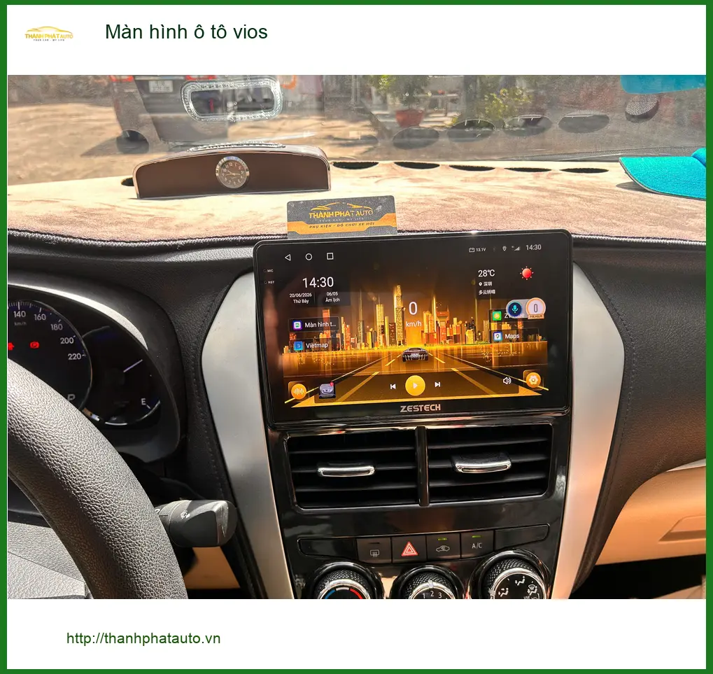Anh Khải lắp màn hình ô tô Vios tại Hóc Môn vì màn zin không còn mượt
