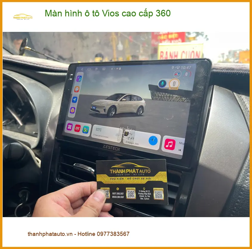 Chú Phước nâng cấp màn hình ô tô Vios cao cấp 360 tại Quận 2 để lái xe an toàn ảnh thực tế 3