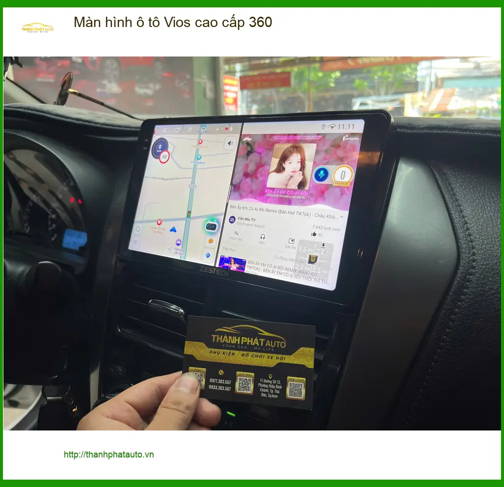 Chú Phước nâng cấp màn hình ô tô Vios cao cấp 360 tại Quận 2 để lái xe an toàn ảnh thực tế 5