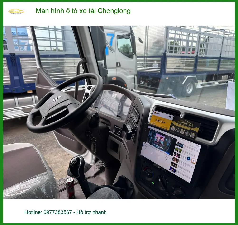 Anh Lộc lắp màn hình xe tải Chenglong tại Quận Bình Tân để dễ dàng xem camera hành trình và lùi xe ảnh thực tế 2