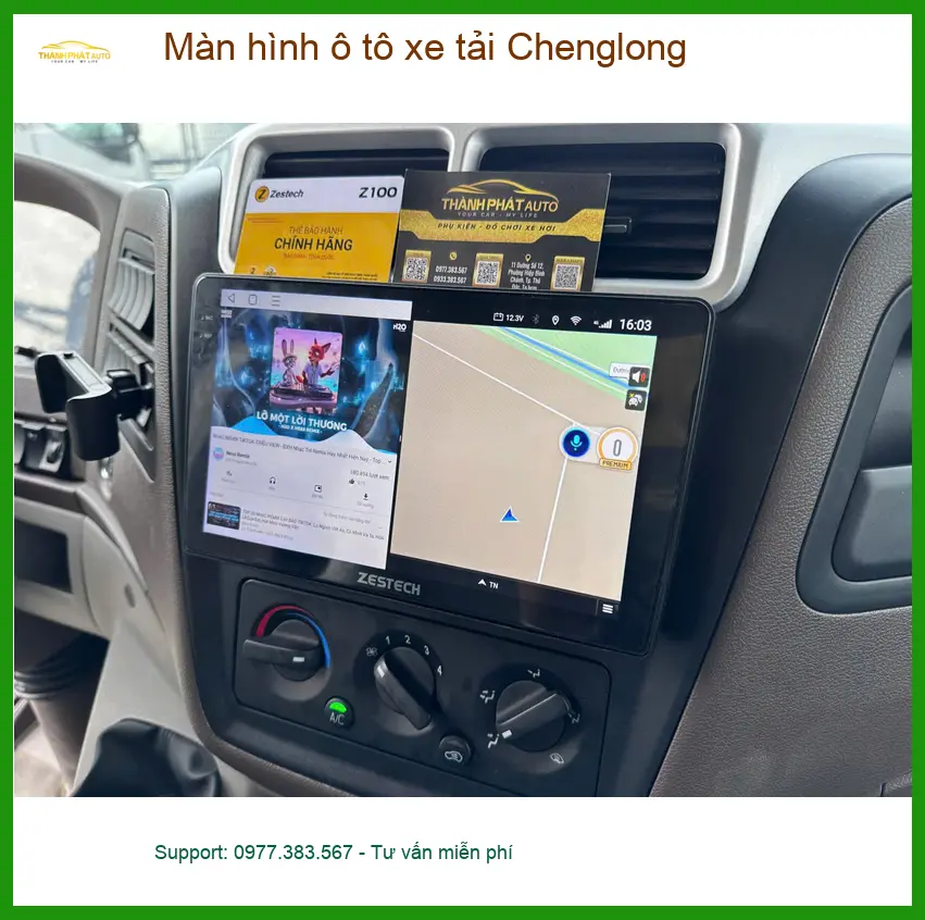 Anh Lộc lắp màn hình xe tải Chenglong tại Quận Bình Tân để dễ dàng xem camera hành trình và lùi xe ảnh thực tế 5