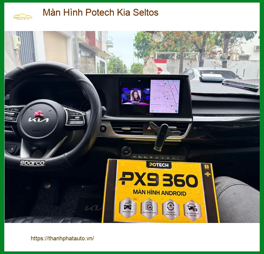 Chị Thảo lắp Màn Hình Potech Kia Seltos tại Quận 6 để nâng cấp tiện ích giải trí ảnh thực tế 4