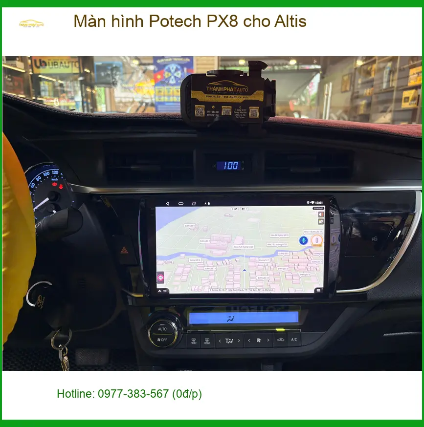 Cô Lan Anh nâng cấp màn hình Potech PX8 cho Altis tại Gò Vấp do màn hình zin lỗi thời ảnh thực tế 4