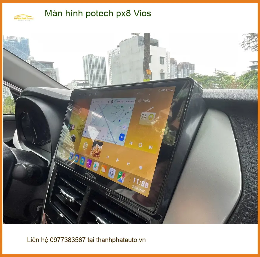 Anh Khang nâng cấp màn hình Potech PX8 cho Vios tại Quận Thủ Đức