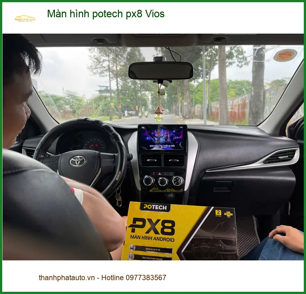 Anh Khang nâng cấp màn hình Potech PX8 cho Vios tại Quận Thủ Đức ảnh thực tế 2