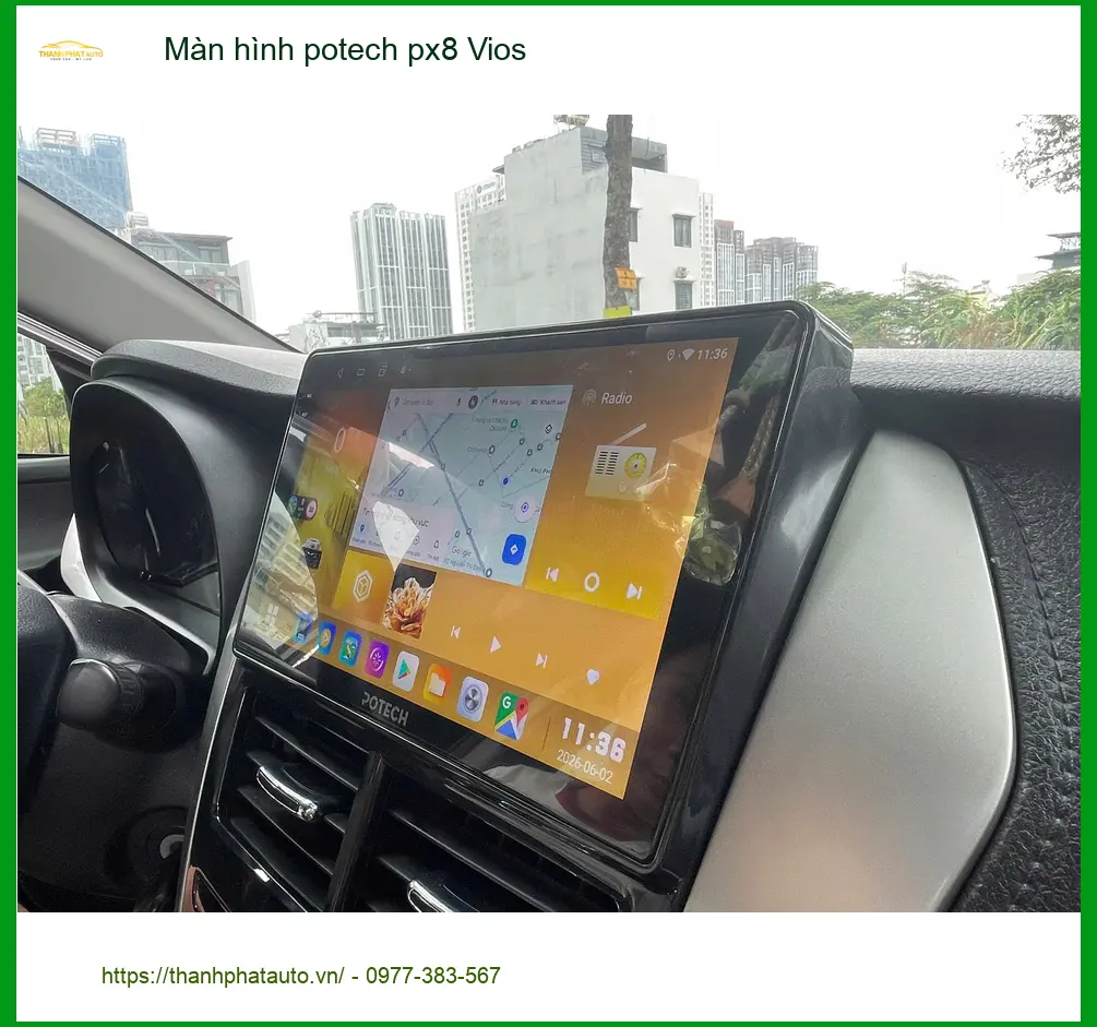 Anh Khang lắp Màn hình Potech PX8 Vios tại Quận 12 để có giải trí cao cấp ảnh thực tế 4