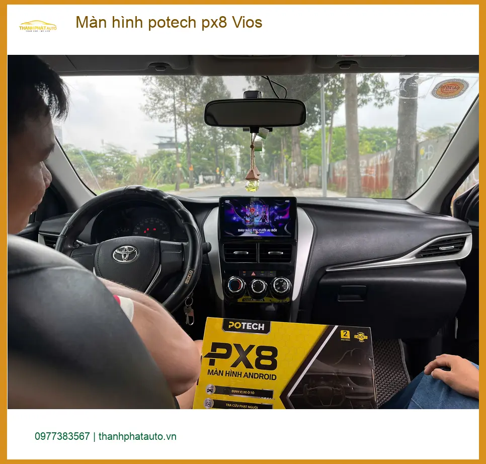 Chị Thảo lắp màn hình Potech PX8 cho Vios tại Quận 2 để nâng tầm giải trí ảnh thực tế 2